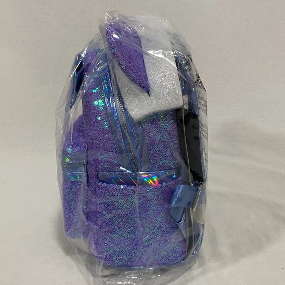 Loungefly‎ Disney Minnie Mouse Exclusive Palm Mini Backpack Sequins NWT - Picture 3 of 4